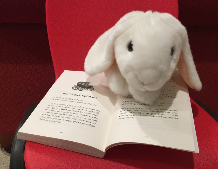 Marshmallow insisted on trying the fartinpants recipe included at the end of Beatrix The Bold and the Curse of the Wobblers. The whole Book Bunnies household was quite pleased. 