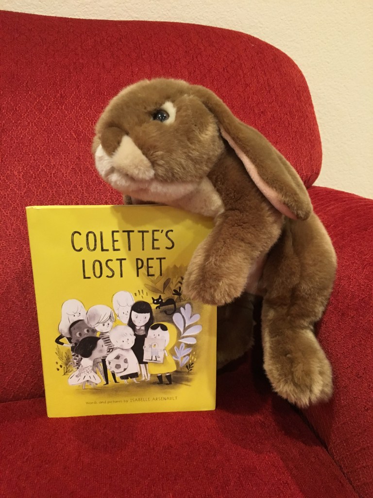 Caramel enjoyed reading Colette's Lost Pet by Isabelle Arsenault. 