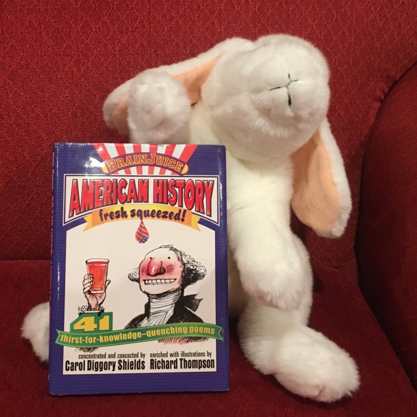 Marshmallow rates BrainJuice: American History, Fresh Squeezed! written in poetic form by Carol Diggory Shields and illustrated by Richard Thompson 95%.