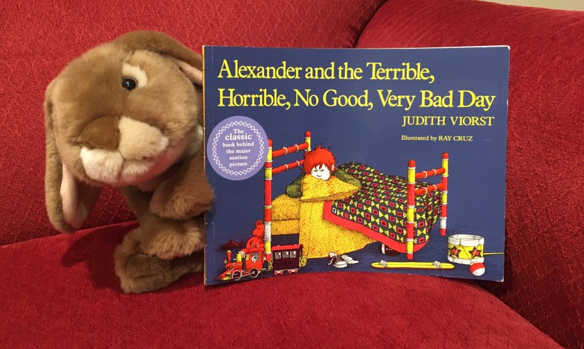 Caramel recommends Alexander and the Terrible, Horrible, No Good, Very Bad Day, written by Judith Viorst and illustrated by Ray Cruz to all the little bunnies who might be having a bad day. 