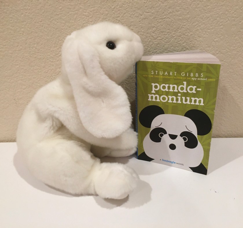 Marshmallow rates Panda-monium by Stuart Gibbs, the fourth book in the FunJungle series, 100%. 