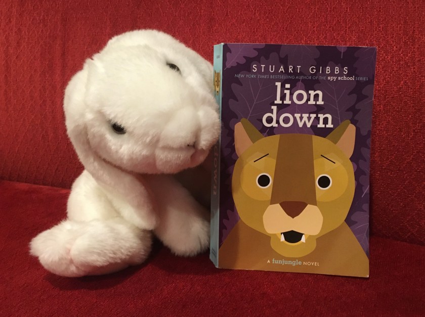 Marshmallow reviews the fifth book, Lion Down, in the FunJungle series by Stuart Gibbs.