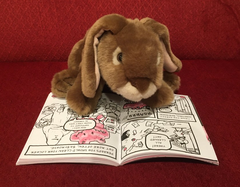 Caramel is reading Babymouse: Beach Babe (Babymouse #3) written by Jennifer L Holm and illustrated by Matthew Holm.