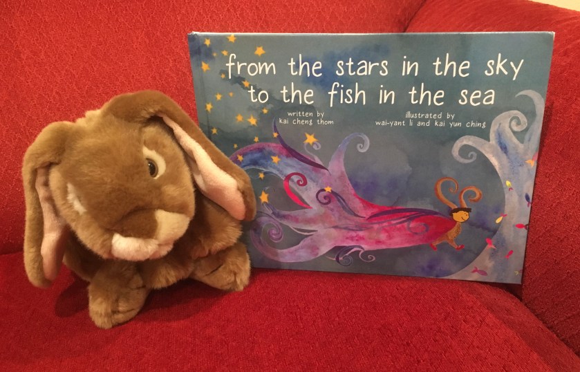 Caramel enjoyed reading and looking at the pictures in From the Stars in the Sky to the Fish in the Sea, written by Kai Cheng Thom and illustrated by Wai-Yant Li and Kai Yun Ching.