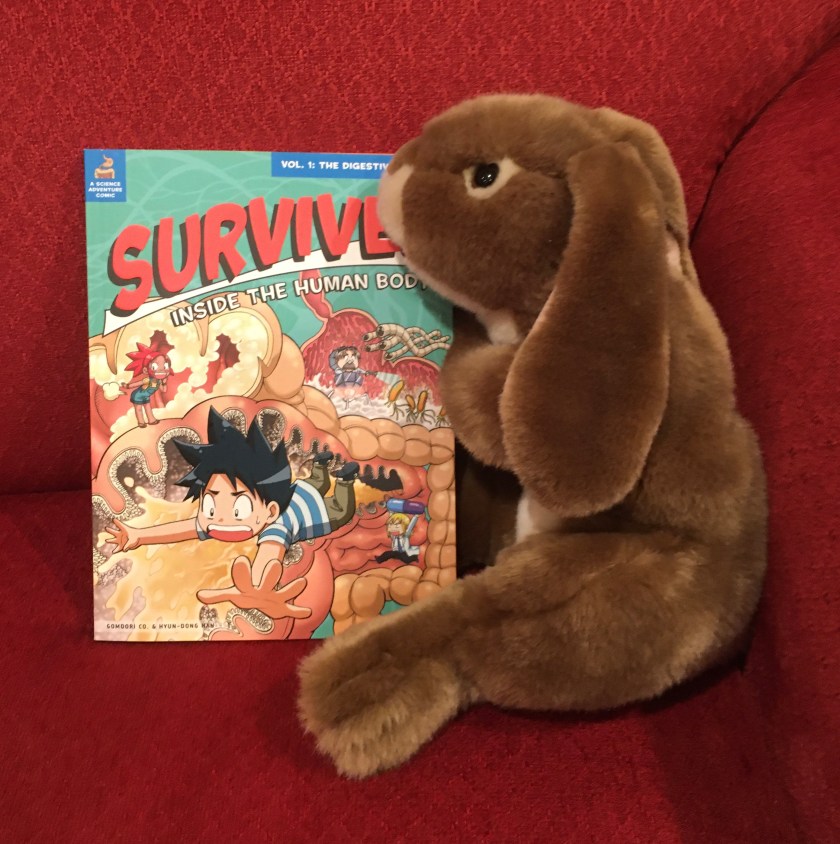 Caramel has enjoyed reading Survive: The Digestive System, illustrated by Hyun-Dong Han, and recommends it to all other little bunnies interested in the human body.