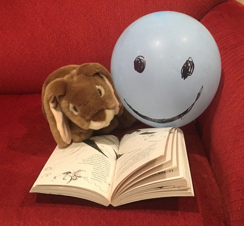 Caramel and Mr. Balloon are reading How To Ride A Dragon's Storm (Book #7 of How to Train Your Dragon Series) by Cressida Cowell.