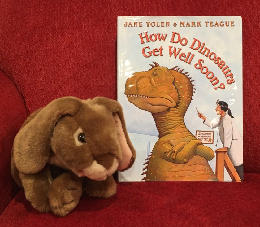 Caramel reviews How Do Dinosaurs Get Well Soon? (2003),  written by Jane Yolen and illustrated by Mark Teague. 
