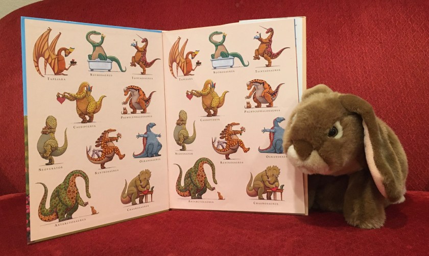 Caramel is showing us the full cast of How Do Dinosaurs Say I Love You? (2009),  written by Jane Yolen and illustrated by Mark Teague. 