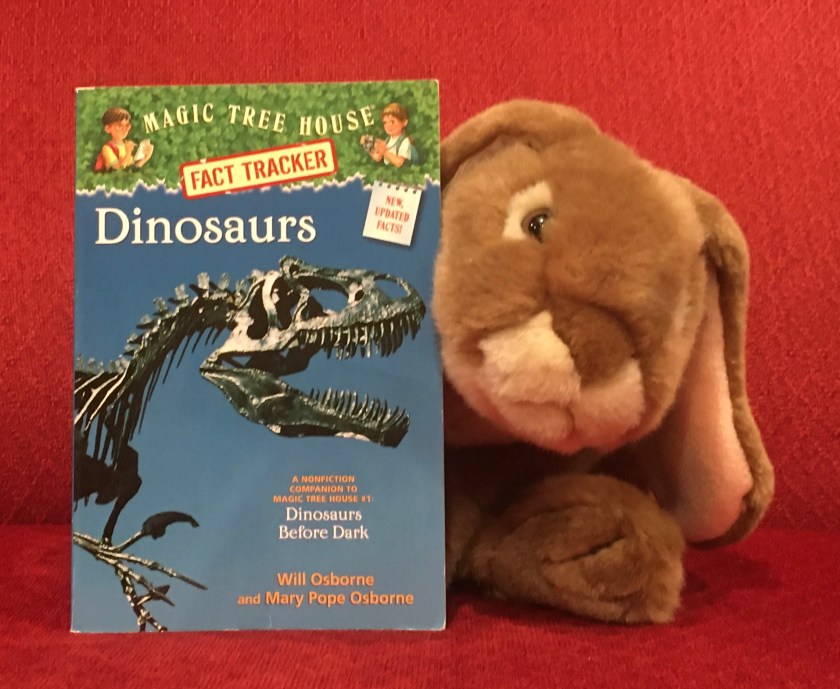 Caramel enjoyed reading Dinosaurs (Magic Tree House Fact Tracker #1) by Will Osborne and Mary Pope Osborne, and expects he will be coming back to it for tidbits on dinosaurs many more times in the future.