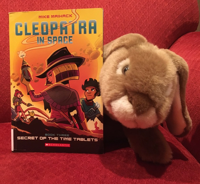 Caramel really enjoyed reading Cleopatra in Space: Secret of the Time Tablets by Mike Maihack, and is looking forward to reading the fourth book in the series.