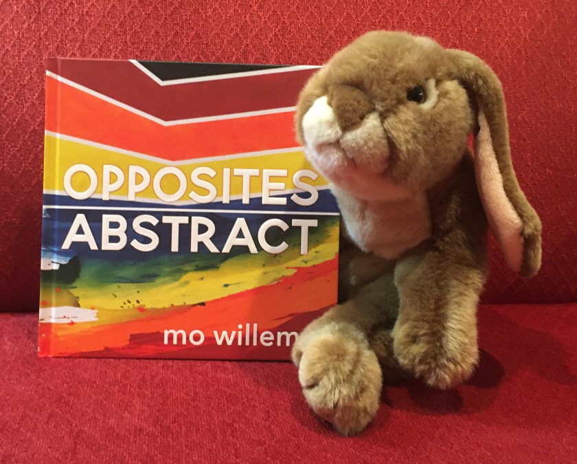 Caramel loved reading Opposites Abstract by Mo Willems and will likely keep looking at its colorful pages for a lot more times in the coming weeks and months.