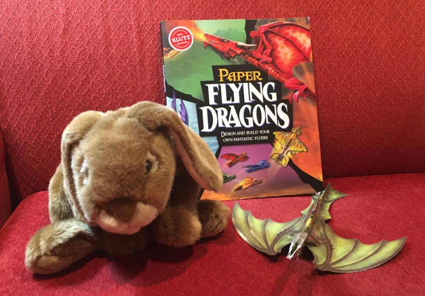 Caramel and his new friend Battle Dragon enjoyed reading Paper Flying Dragons by Pat Murphy and are now ready for some flying.