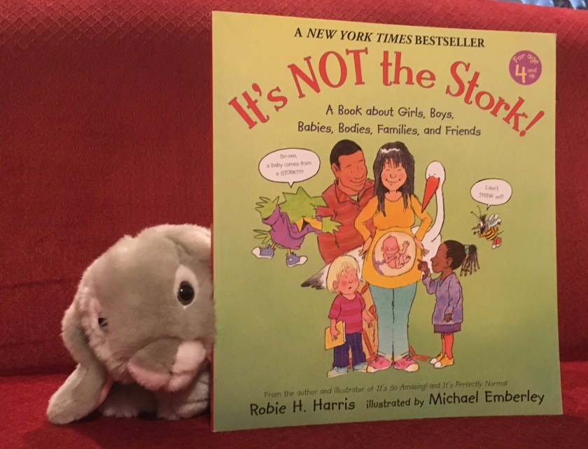 Sprinkles reviews It's NOT The Stork: A Book About Girls, Boys, Babies, Families, and Friends, written by Robie H. Harris and illustrated by Michael Emberley. 