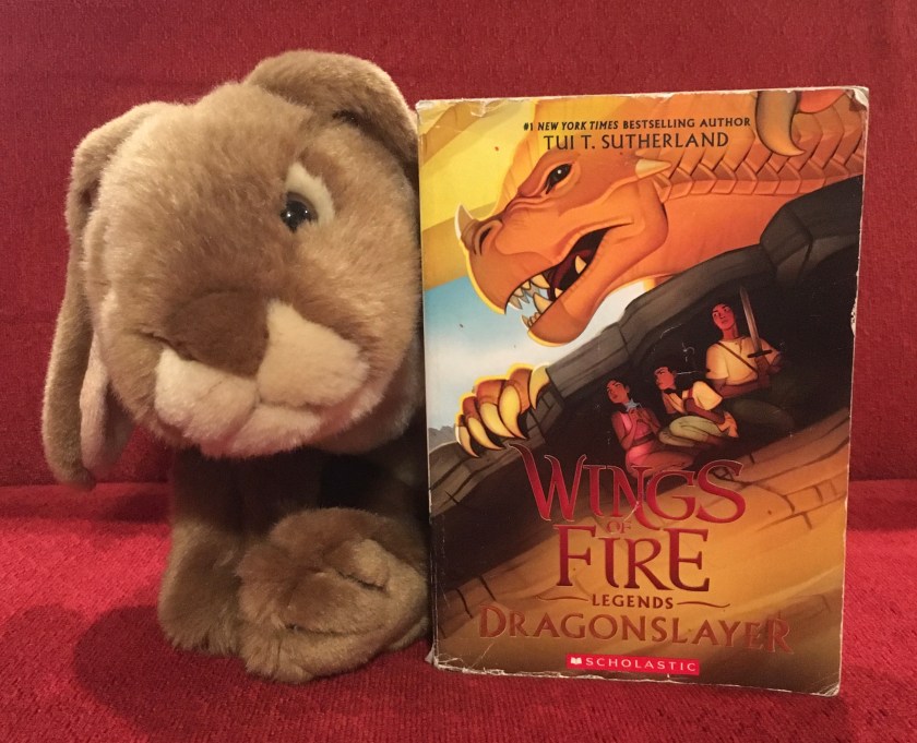 Caramel enjoyed reading and rereading Dragonslayer by Tui Sutherland so many times, the book is already showing some wear-and-tear, but it is clear that even this will not stop him from continuing to read and reread his favorite series over and over again. 