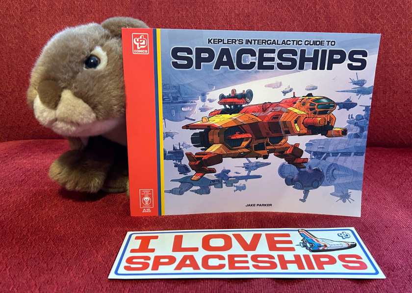 Caramel loved reading Kepler's Intergalactic Guide to Spaceships by Jake Parker and will surely spend many many more hours looking at the pictures of this book in the coming weeks and months.