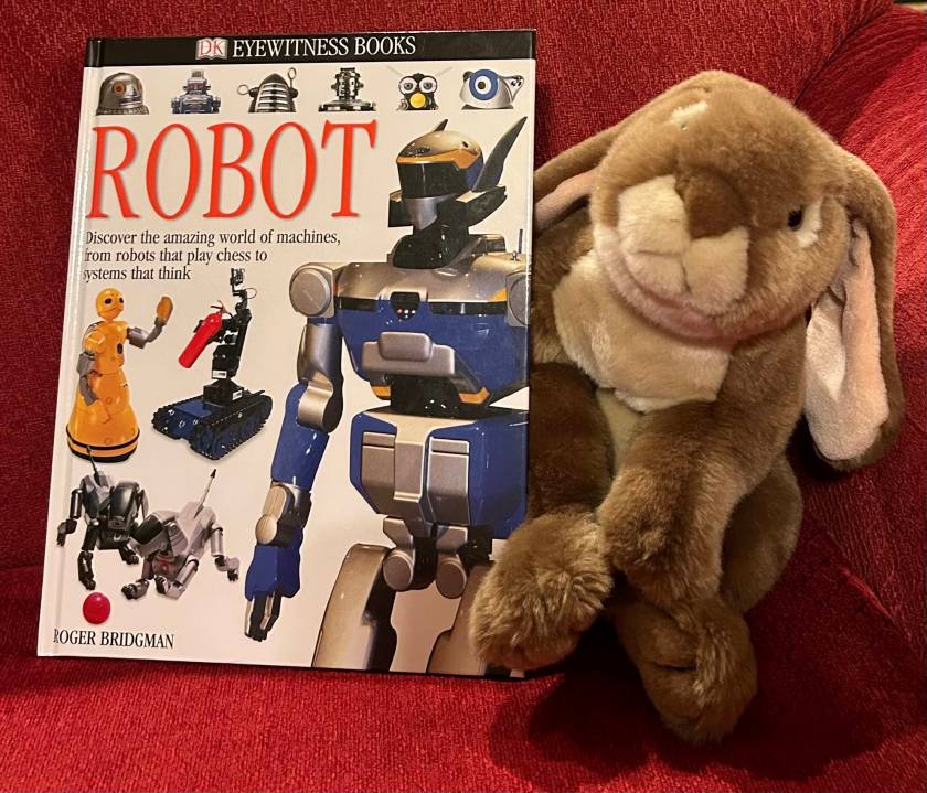 Caramel loved reading and reviewing Robot by Roger Bridgman, and he looks forward to learning more and more about robots as he grows up.