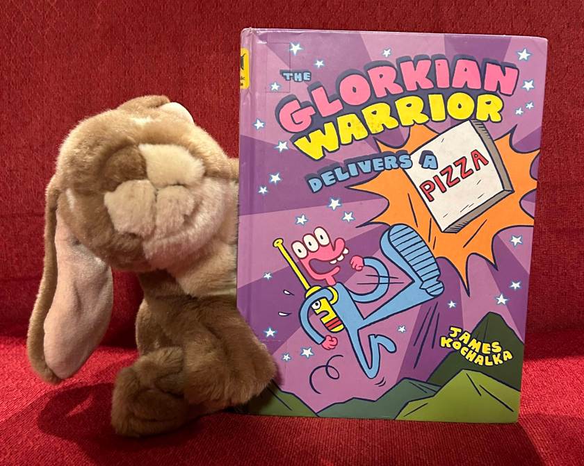 Caramel loved reading The Glorkian Warrior Delivers Pizza by James Kochalka and wants to know more about these wacky space adventurers. 
