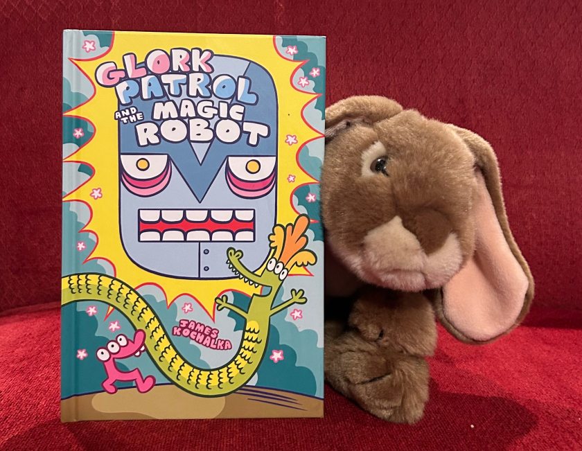 Caramel had a lot of fun reading Glork Patrol and the Magic Robot by James Kochalka and is curious to read more about these wacky characters. 