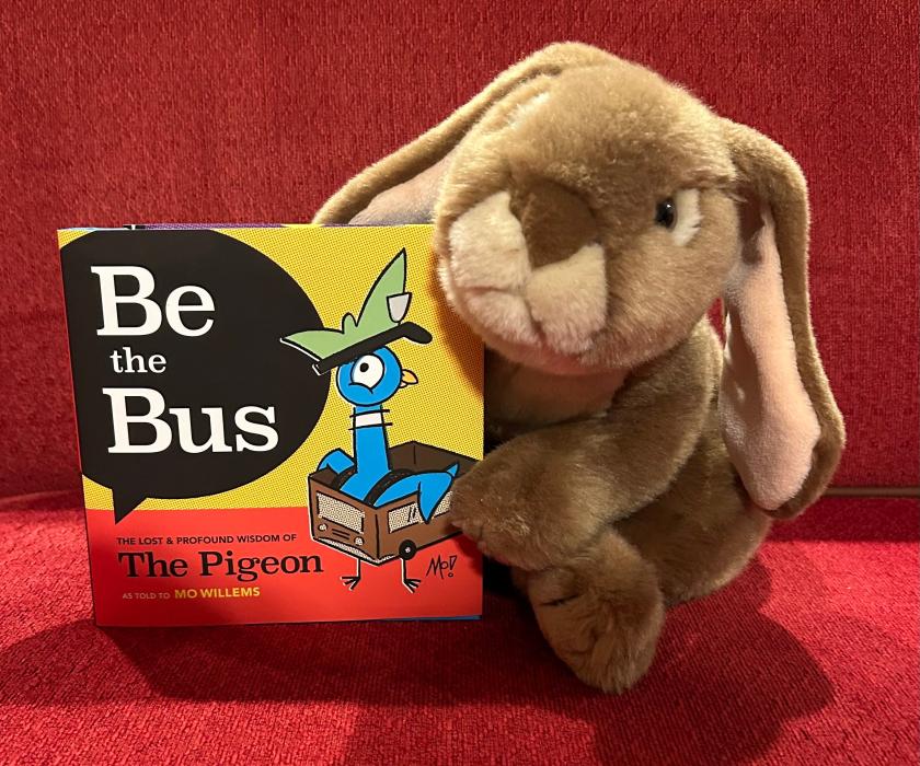 Caramel loved reading Be The Bus: The Lost & Profound Wisdom of the Pigeon as told to Mo Willems, by Mo Willems, and recommends it to all the bunnies who know and love the Pigeon.