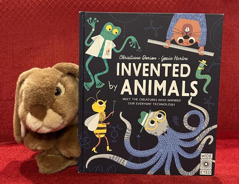 Caramel loved reading Invented by Animals, written by Christiane Dorion and illustrated by Gosia Herba, and recommends it to all young bunnies interested in learning more about the amazing creativity of nature. 