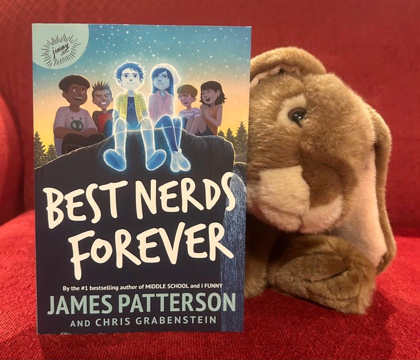 Caramel enjoyed reading Best Nerds Forever by James Patterson and Chris Grabenstein, especially the end!