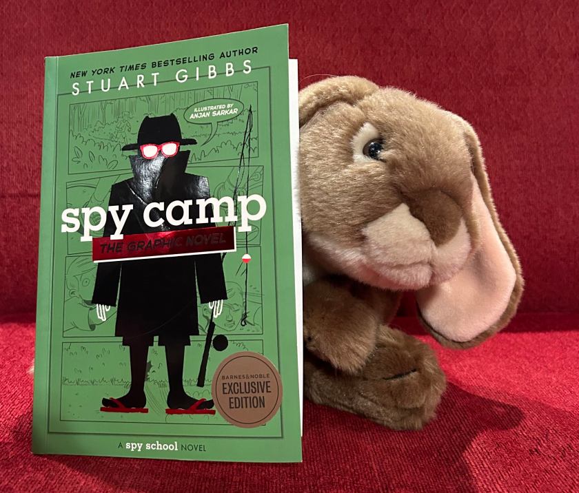 Caramel loved reading Spy Camp: The Graphic Novel by Stuart Gibbs and Anjan Sarkar, and he is ready to dive into the third book of the Spy School novels!