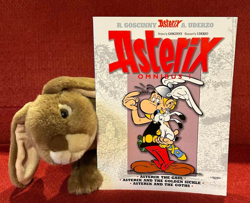 Caramel enjoyed reading Asterix Omnibus 1, written by Rene Goscinny and illustrated by Albert Uderzo, and recommends it to other bunnies who might enjoy reading about a stubborn village full of hilarious people standing up against the big Roman Empire. 