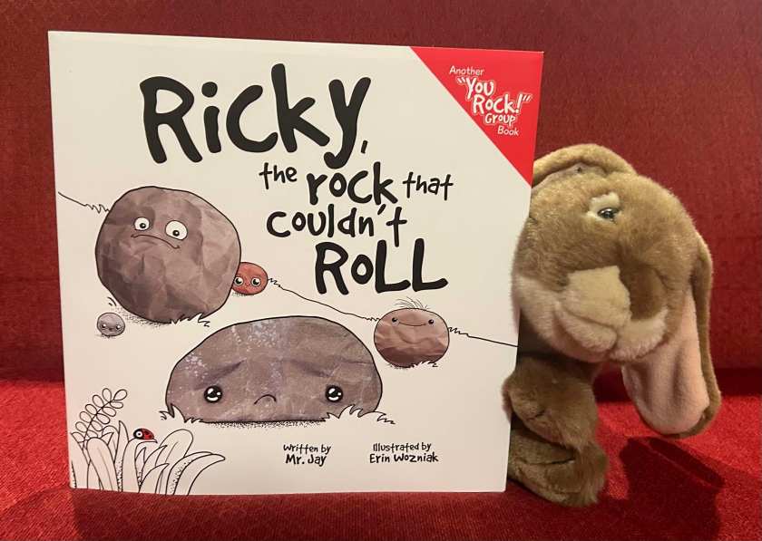 Caramel reviews Ricky, The Rock That Couldn't Roll, written by Mr. Jay and illustrated by Erin Wozniak.