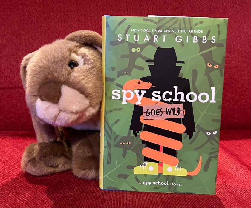 Caramel loved reading Spy School Goes Wild by Stuart Gibbs: he had missed Spy School!