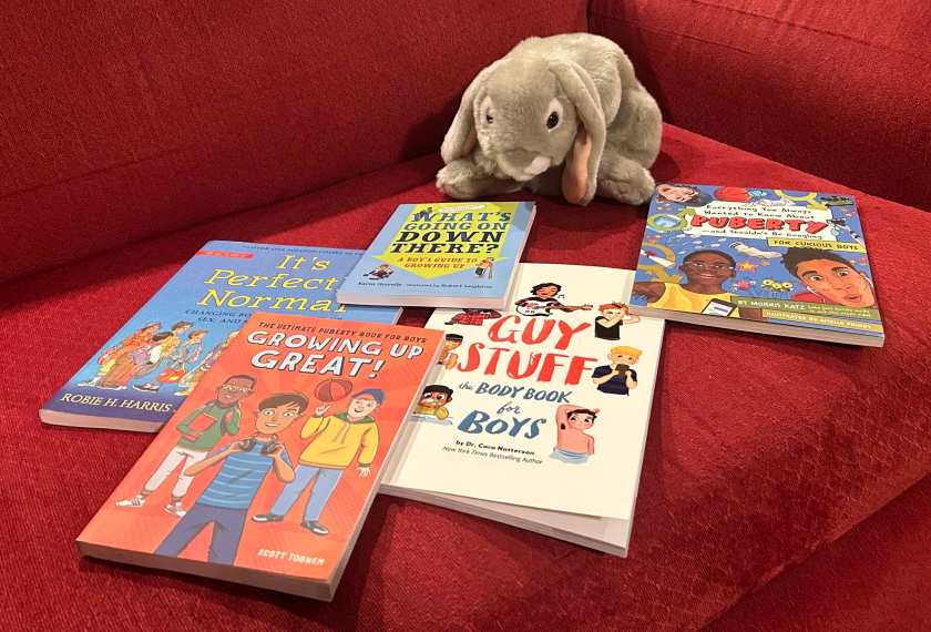 Sprinkles has enjoyed and appreciated the opportunity to read each and every one of these books about puberty directed at tween boys, and recommends that grownups of young bunnies consider sharing at least one of them with their young ones.