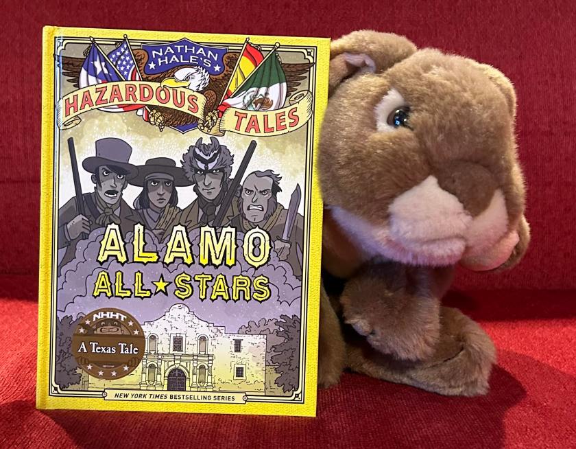 Caramel enjoyed reading Nathan Hale’s Hazardous Tales #6: Alamo All-Stars by Nathan Hale and looks forward to reading many more historical graphic novels in the near future. 