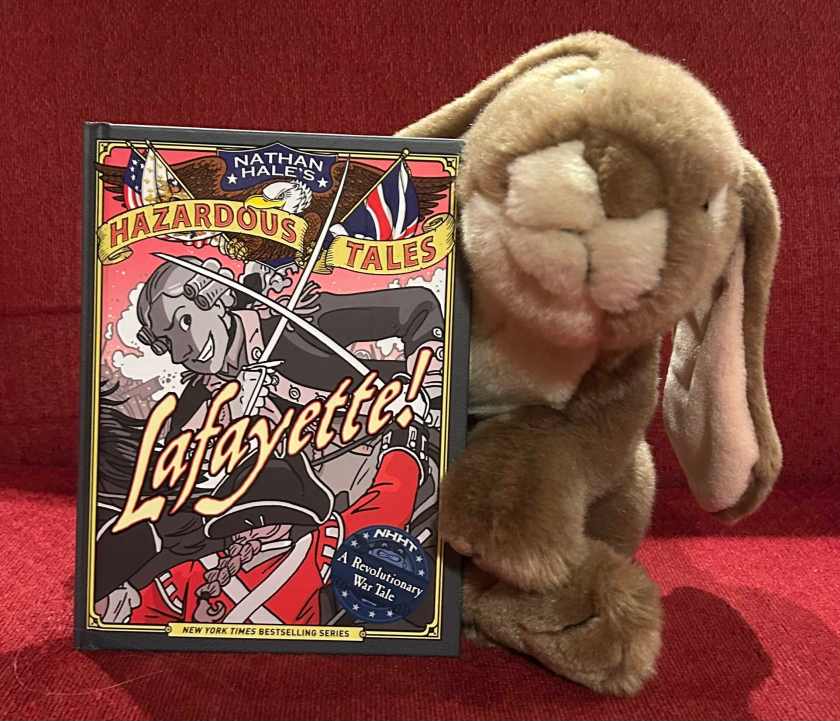 Caramel enjoyed reading and talking about Nathan Hale's Hazardous Tales #8: Lafayette! by Nathan Hale, and is now ready for the next book!