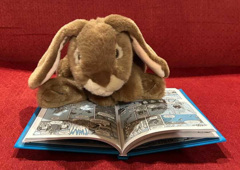 Caramel is reading Nathan Hale’s Hazardous Tales #7: Raid of No Return by Nathan Hale.