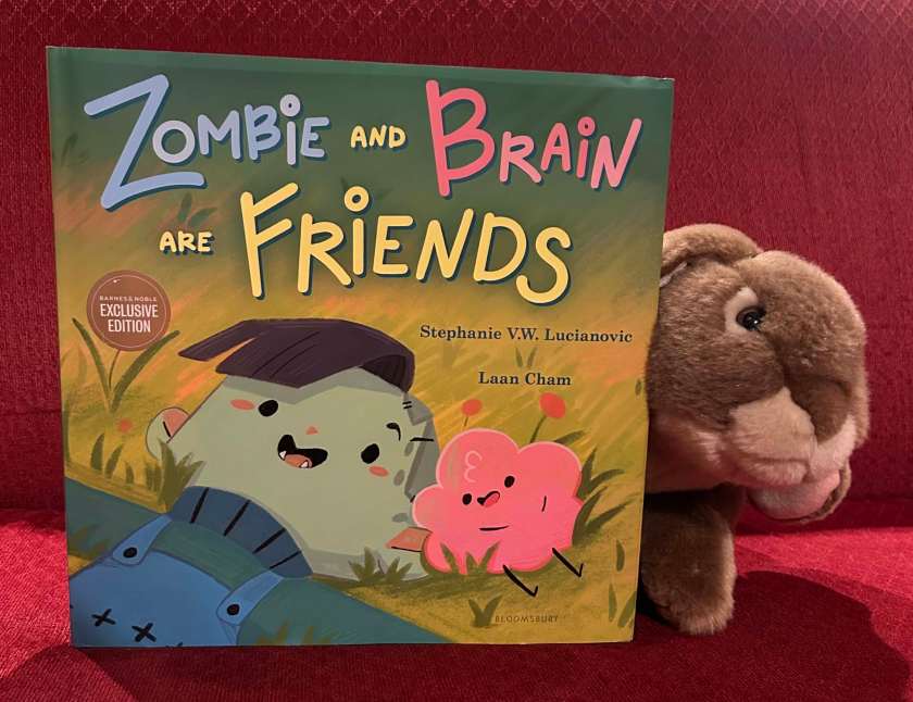Caramel enjoyed reading Zombie and Brain Are Friends, written by Stephanie V.W. Lucianovic and illustrated by Laan Cham, and recommends it to young bunnies who wish to meet some friendly zombies this Halloween season.