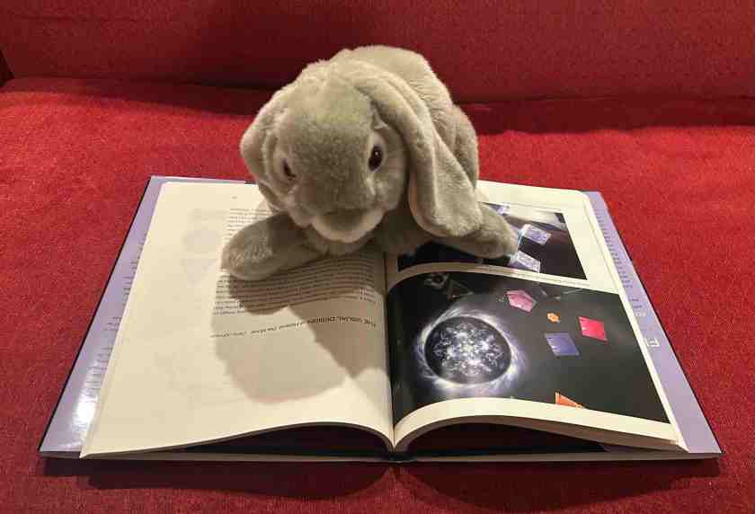 Sprinkles is reading Flatland: A Journey of Many Dimensions - The Movie Edition by Edwin A. Abbott, with Thomas Banchoff and the Filmmakers of Flatland.