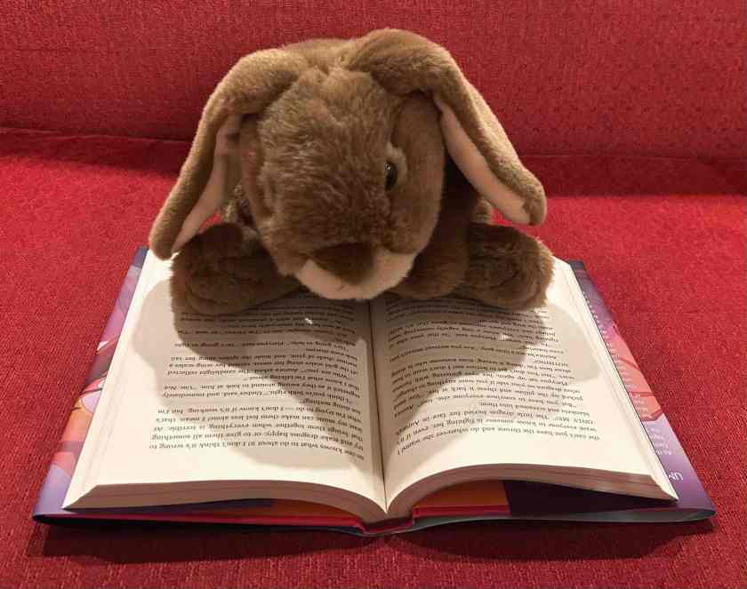 Caramel is reading The Hybrid Prince (Book Sixteen of the Wings of Fire series) by Tui Sutherland.