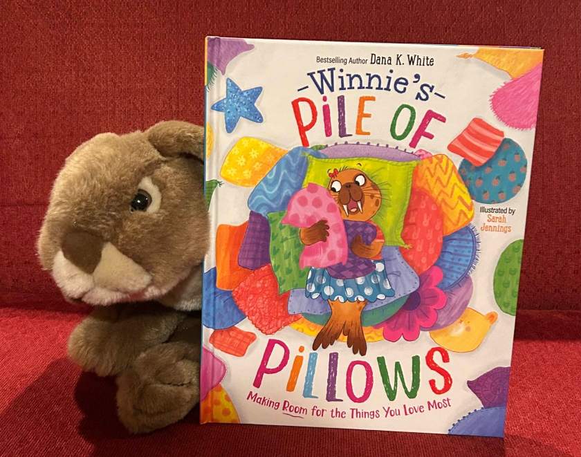 Caramel reviews Winnie's Pile of Pillows: Making Room for the Things You Love Most, written by Dana K. White and illustrated by Sarah Jennings.