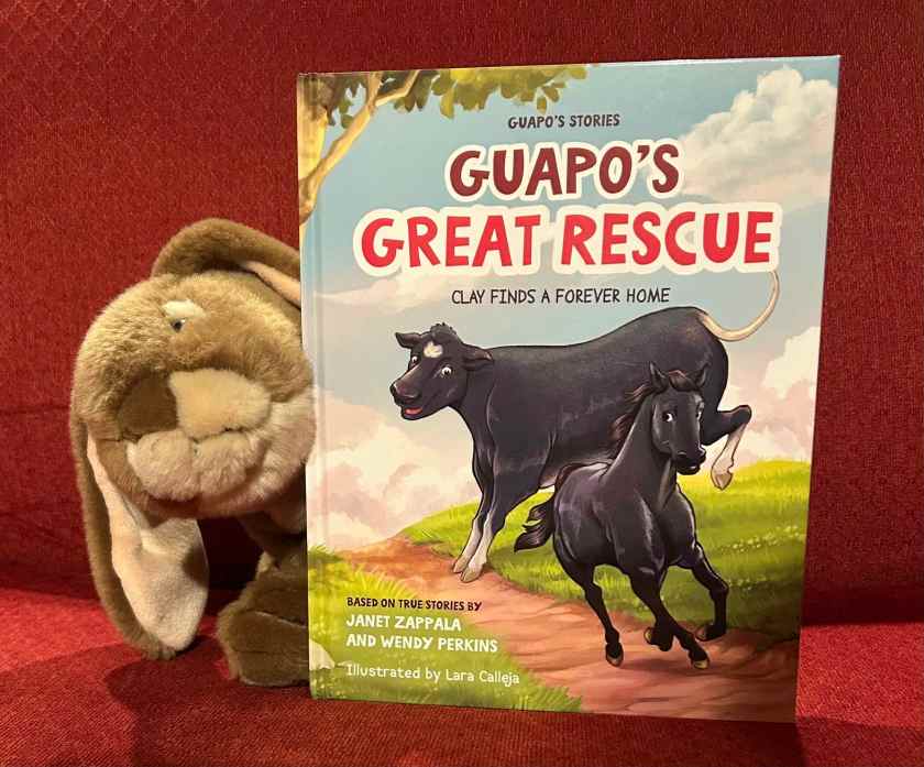 Caramel reviews Guapo’s Great Rescue: Clay Finds a Forever Home, written by Janet Zappala and Wendy Perkins, and illustrated by Lara Calleja.