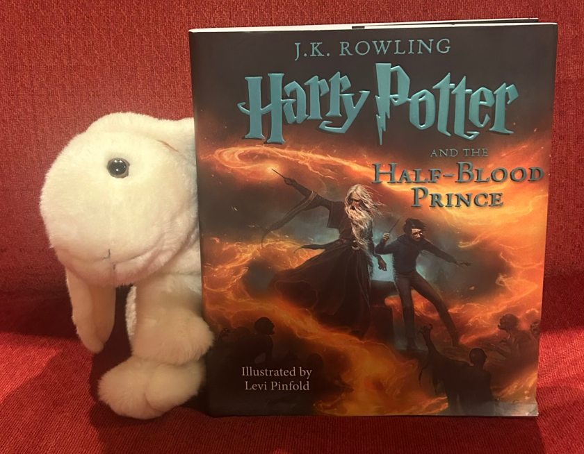 Marshmallow reviews Harry Potter and the Half-Blood Prince, written by J.K. Rowling and illustrated by Levi Pinfold.